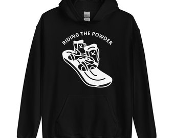 Color Choices Unisex Hoodie, Riding The Powder Snowboarding Hoodie Sweatshirt, Gift For Snowboarder, Snowboarder Shirt, Snowboard Hoodie
