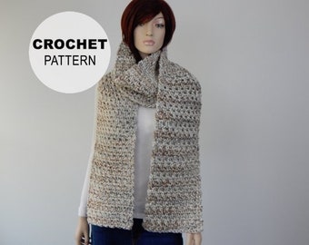 Crochet PATTERN PDF, The Regal Scarf Crochet Pattern, Large Scarf, Super Bulky Scarf Crochet Pattern, Winter Wrap Scarf, MarlowsGiftCottage