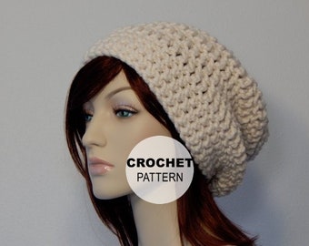 Crochet PATTERN PDF, The Polar Slouchy Beanie, Bulky Slouchy Hat, Winter Hats, Crochet Hat Pattern, Womens Pattern, MarlowsGiftCottage