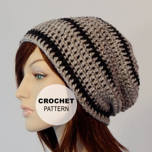 Crochet PATTERN PDF, The Uptown Slouch Beanie, Winter Slouchy Hat, Ladies Crochet Hat Pattern, Teen Hats, Crochet Hats, MarlowsGiftCottage image 1