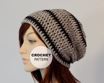 Crochet PATTERN PDF, The Uptown Slouch Beanie, Winter Slouchy Hat, Ladies Crochet Hat Pattern, Teen Hats, Crochet Hats, MarlowsGiftCottage