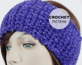 Crochet PATTERN PDF, The Everyday Ear Warmer, Wide Ear Warmer Headband, Women Men Teens Crochet Pattern, Bulky Crochet, MarlowsGiftCottage