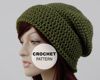 Crochet PATTERN PDF, The Forest Life Slouch Beanie Pattern, Slouchy Hat Crochet Pattern, Womens Hat Crochet Pattern, MarlowsGiftCottage