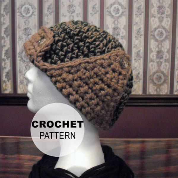 PATTERN Child and Adult Aviator with Earflaps Hat, Crocheted Winter Hat Pattern, Child and Adult Sizes Included, Earflaps Up or Down, PDF