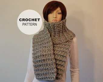 Crochet PATTERN PDF, The Epic Scarf Crochet Pattern, Wrap Scarf Crochet Pattern, Bulky Crochet Scarf, Textured Scarf, MarlowsGiftCottage