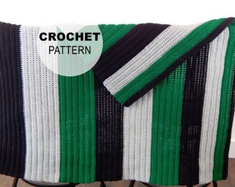 Crochet PATTERN PDF, Afghan Blanket, Throw Crochet Pattern, The Changing Stripes Afghan Pattern, Beginner Crochet, MarlowsGiftCottage