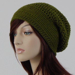 Color Choices, Olive Green Slouch Hat, Green Slouchy Beanie, Womens Hat, Teen Slouchy Hat, Winter Fashion, Ladies Hats,  MarlowsGiftCottage