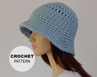 Crochet PATTERN PDF, The Rainy Day Bucket Hat, Bulky Winter Hat, Ladies Crochet Hat Pattern, Womens Pattern, Flapper Hat, MarlowsGiftCottage