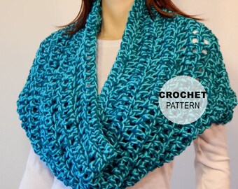 Crochet PATTERN PDF, The Harbor Cowl, Wide Cowl Scarf Pattern, Infinity Winter Scarves, Shawl Crochet Pattern, Wrap, MarlowsGiftCottage