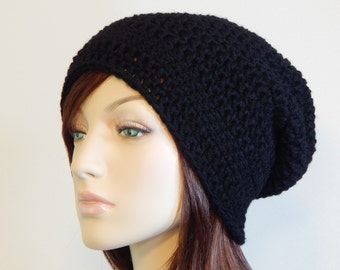 Color Choices, Black Slouch Hat, Black Slouchy Beanie, Womens Slouchy Hat, Many Colors, Winter Fashion, Ladies Hats,  MarlowsGiftCottage