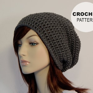 Crochet PATTERN PDF, The Hipster Slouch Beanie, Unisex Slouchy Hat, Winter Hat, Ladies Crochet Hat Pattern, Mens Crochet, MarlowsGiftCottage