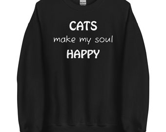 Color Choices Unisex Cats Make My Soul Happy Sweatshirt, Cute Cat Shirt, Cat Lover Gift, Cat Mom, Cat Dad, Cat Soulmate, MarlowsGiftCottage