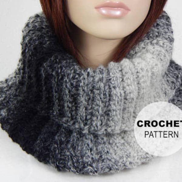 Crochet PATTERN PDF, The Granite Cowl, Versatile Cowl, Winter Scarves, Bulky Crochet, Scarf Crochet Pattern, Turtleneck, MarlowsGiftCottage