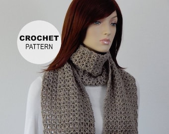 Crochet PATTERN PDF, The Autumn Nights Scarf Crochet Pattern, Textured Straight Scarf, Wide Wrap Scarf Crochet Pattern, MarlowsGiftCottage