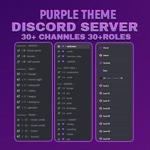Purple Theme Discord Template | Minimal, clean & professional