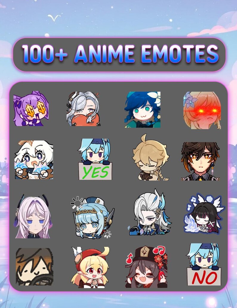 100+ Anime Emotes Pack | (digital Download) - Etsy
