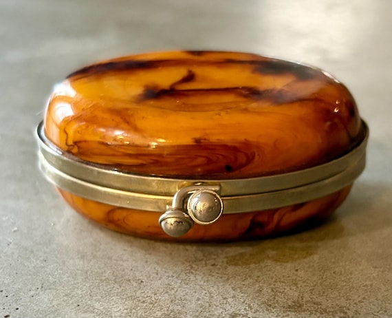Tortoiseshell Style Pill Box - image 1