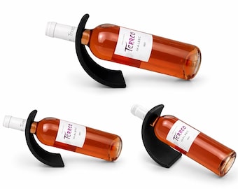 Soporte de diseño para botellas de vino - Soporte moderno y minimalista - Decoración para mesa, cocina o bar - Idea de regalo original