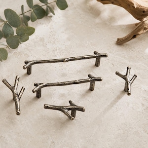 Unique Branch Tree Knob/Gold Kitchen Cabinet Pull/Retro Branch Handles/Antique Bronze Twigs Cabinet Pull/Kitchen Cabinet Pull