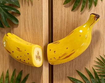 Handmade Ceramic Banana Door Handle, Banana Cabinet Pulls, Fruit Drawer Knobs, Unique Home Decor,Uniqueknob,Cabinet Hardware