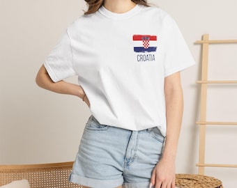 Croatia Flag Minimalist Match Day T-Shirt | Croatia Flag Graphic T-Shirt | Soccer Supporter Shirt | Football Lover GIft | Game Day Outfit
