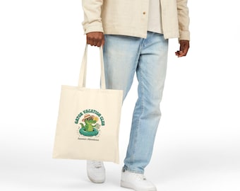 Gator Vacation Club Tote Bag | Funny Alligator Canvas Beach Bag Summer Adventures