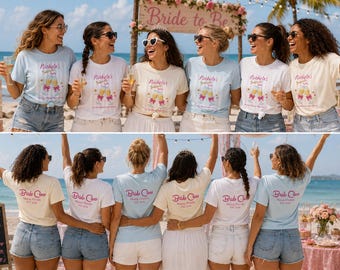 Personalized Bride Crew Bachelorette Party Shirt | Custom Name City EST Year Tee | Bride Girls Trip Matching Outfit | Wedding Weekend Tee