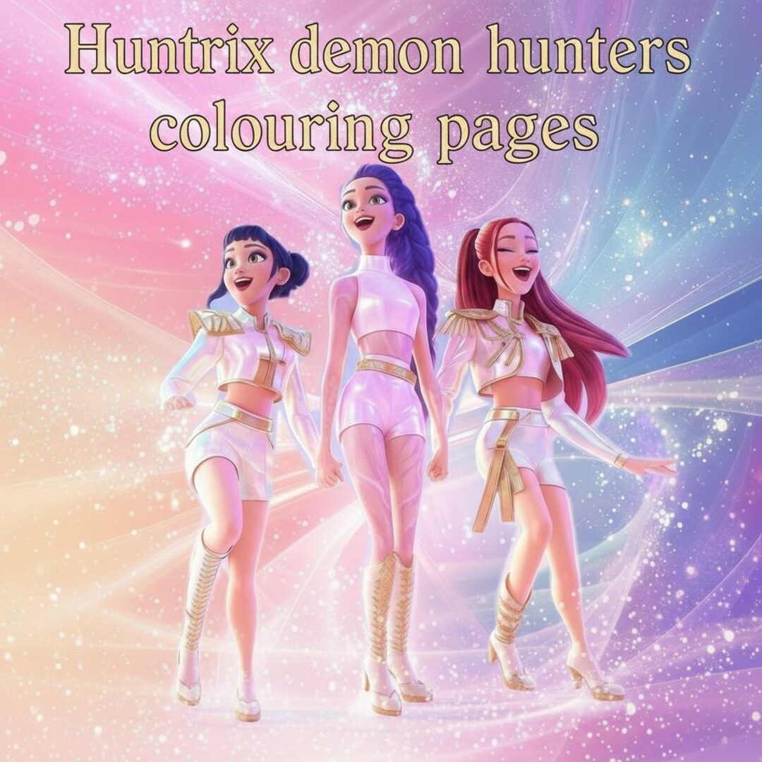 Huntrix Demon Hunters Colouring Pages - Etsy Canada