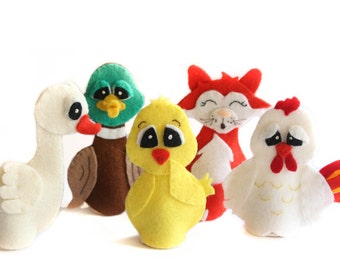 Finger Puppets PATTERN set - Chicken Little.