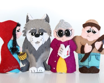 手作りフェルト指人形：赤ずきんストーリーセット - Etsy 日本