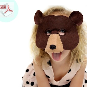 Bären Maske MUSTER. Kinder Filz Maske Schnittmuster DIY