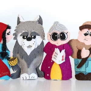 Red Riding Hood Felt Finger Puppet Sewing Patterns (PDF)