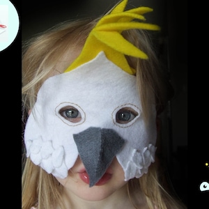 Cocky Mask PATTERN. Kids Felt Mask Sewing Pattern PDF.