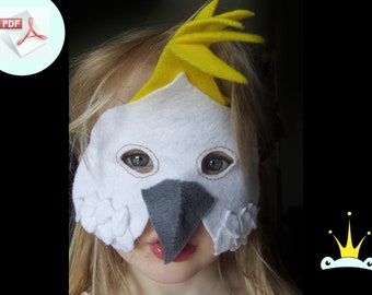 Cocky Mask PATTERN. Kids Felt Mask Sewing Pattern PDF.