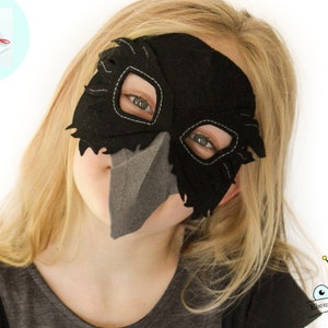 Raven Mask PATTERN.  Kids Felt Mask Sewing Pattern PDF.