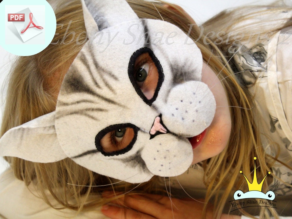Handmade Mask Persian Cat Mask White Cat Mask Hand Cut Rubber Latex Mask 