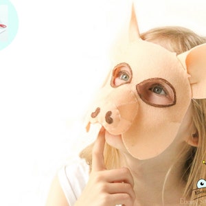 Pig Mask PATTERN PDF. Kids Felt Mask Sewing Pattern PDF. image 1