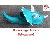 Dinosaur slipper PATTERN.  Ages 1-5.