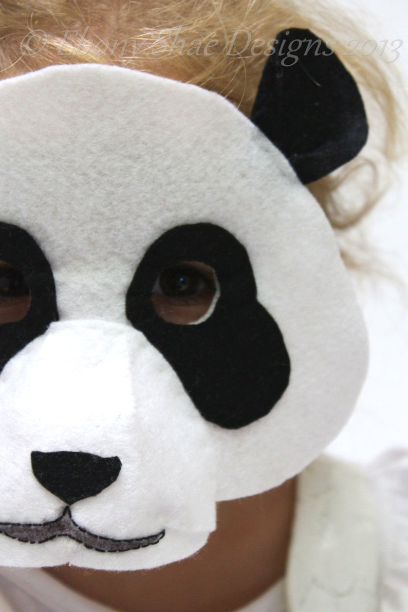 Panda Mask PATTERN. Kids Felt Mask Sewing Pattern PDF. image 5