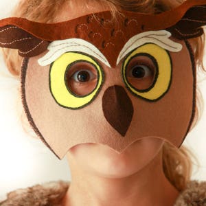 Owl Mask PATTERN. PDF Sewing Pattern for Kids Horned Owl Mask. image 7