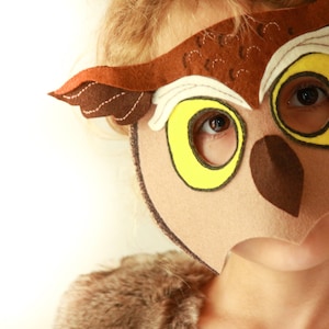 Owl Mask PATTERN. PDF Sewing Pattern for Kids Horned Owl Mask. image 4