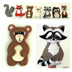 Felt Finger Puppet Patterns: Woodland felt animal patterns. Woodland Finger Puppets DIY image 2