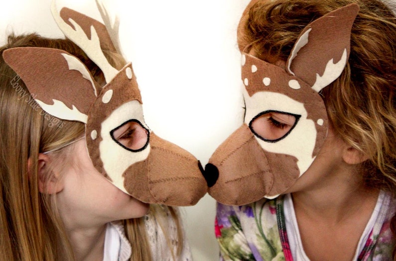 Deer Mask PATTERN. Kids Felt mask SEWING PATTERN image 2