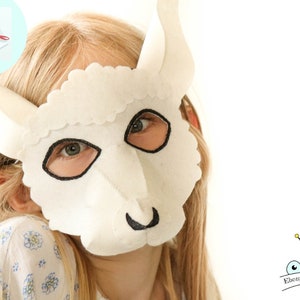 Lamb Mask PATTERN.  Kids Felt Mask Sewing Pattern PDF.