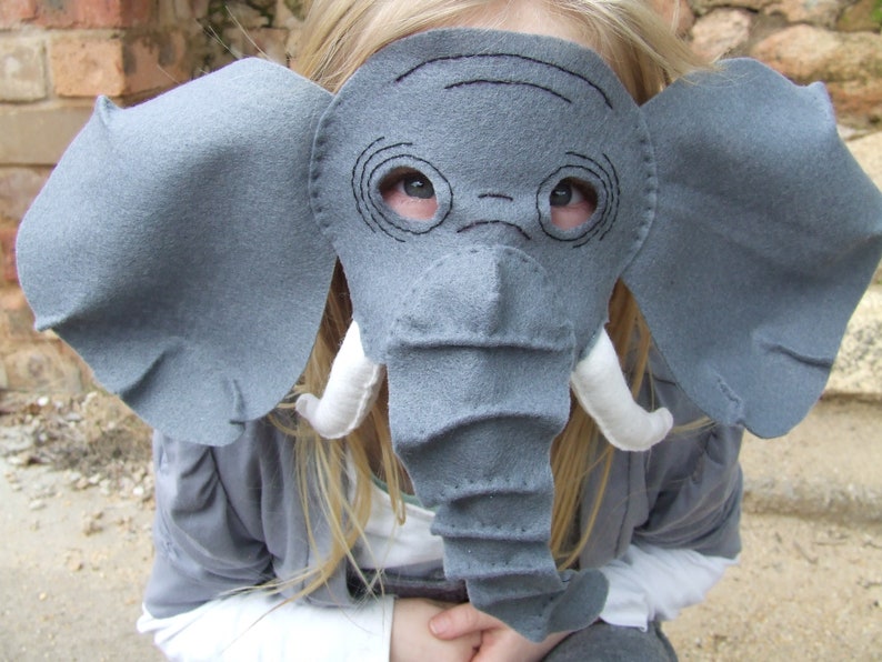 Elephant Mask PATTERN. Kids Felt Mask Sewing Pattern. image 6