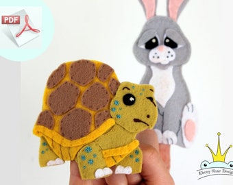 Finger Puppet Patterns: Tortoise and Hare.