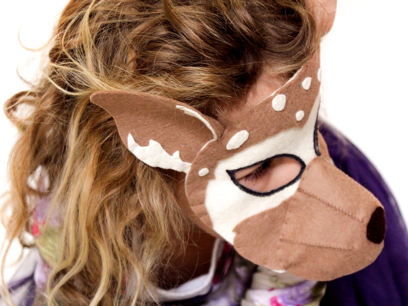 Deer Mask PATTERN. Kids Felt mask SEWING PATTERN image 7