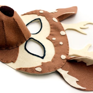 Deer Mask PATTERN. Kids Felt mask SEWING PATTERN image 5