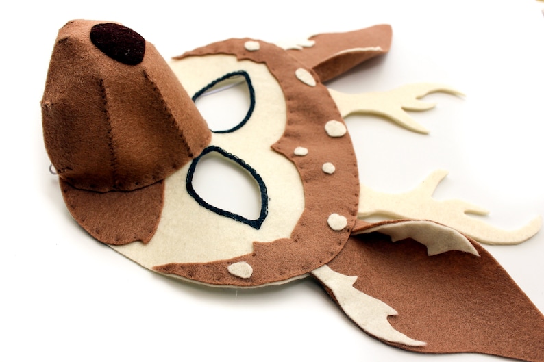Deer Mask PATTERN. Kids Felt mask SEWING PATTERN image 5