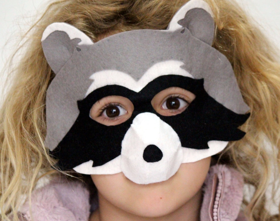 Felt Raccoon Mask PATTERN. Kids Raccoon Costume PDF | Etsy